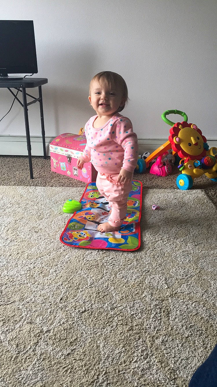 Zoey is registered to the contest to win money with this photo: child, flooring, fun, infant, person, play, product, sitting, toddler, toy