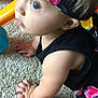 Zoey is registered to the contest to win money with this photo: cheek, child, girl, hair_accessory, headband, headgear, infant, pink, product, skin, toddler