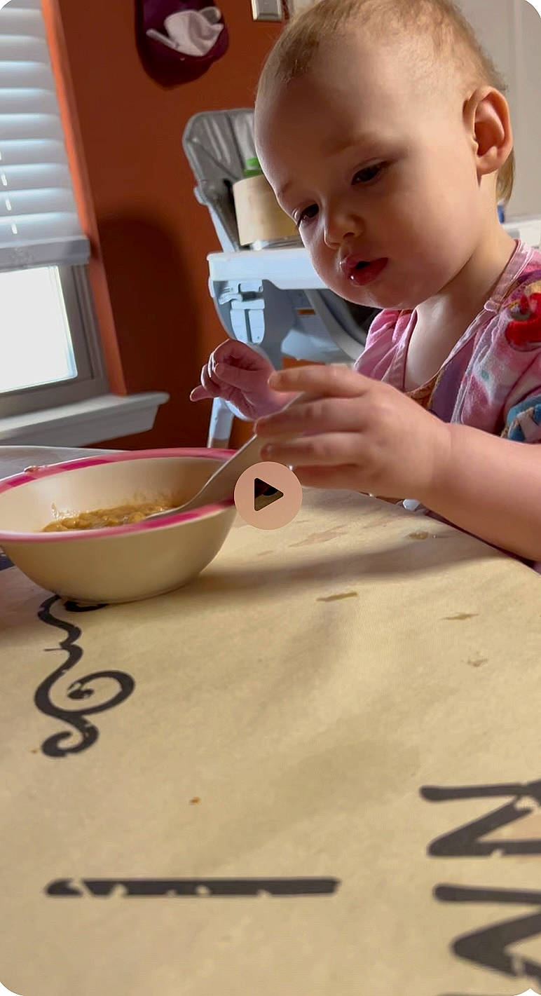 Allison joined the competition — help win amazing prizes! architecture, art, baby, bodypart, bowl, breakfast, building, cerealbowl, cream, cup, cutlery, dessert, diningroom, diningtable, dish, eating, face, finger, food, fork