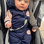 Lyam a rejoint le concours — aidez-le/la à gagner de superbes lots ! baby, infant, stroller, car_seat, pacifier, pacifier_clip, plush_toy, onesie, hoodie, socks, face, eyes, hands, seated, buckle, blanket, portrait, indoor, tiled_floor, cute
