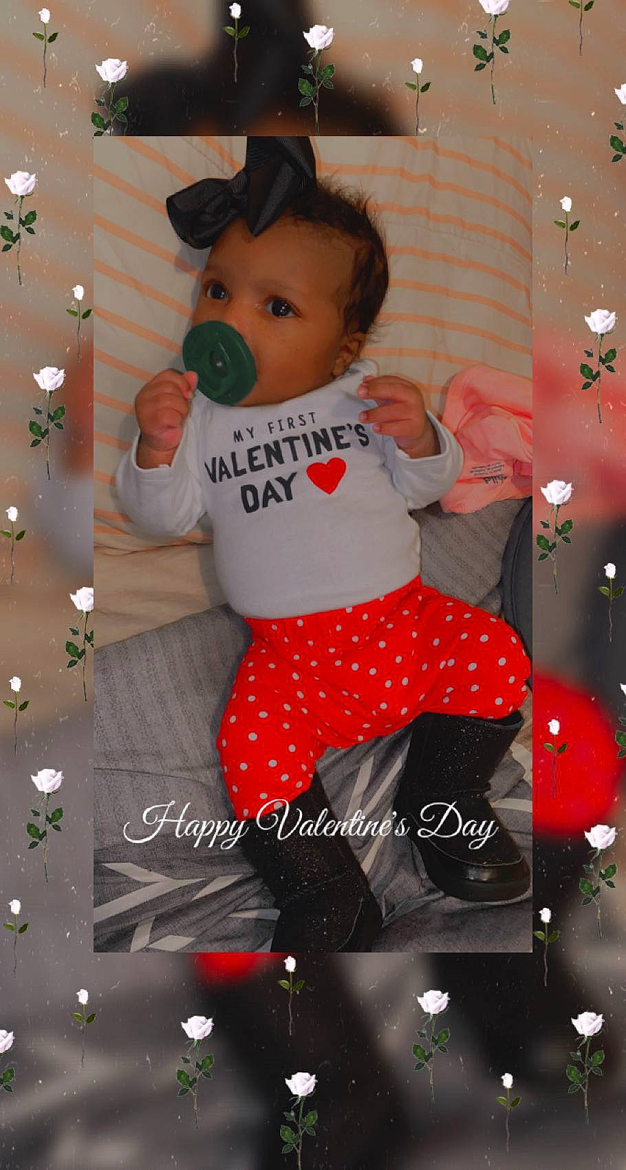 Kali joined the competition — help win amazing prizes! baby, baby_toddler_clothing, child, christmas_decoration, christmas_eve, event, font, happy, holiday, leg, pattern, person, pink, room, shorts, stuffed_toy, t_shirt, textile, thigh, toddler