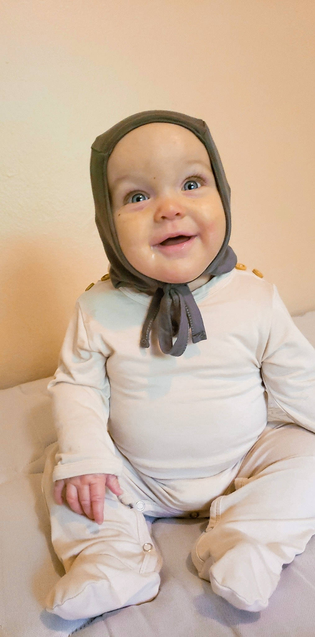 Harlyn joined the competition — help win amazing prizes! baby, beige, cheek, child, child_model, chin, face, facial_expression, person, sitting, skin, smile, toddler