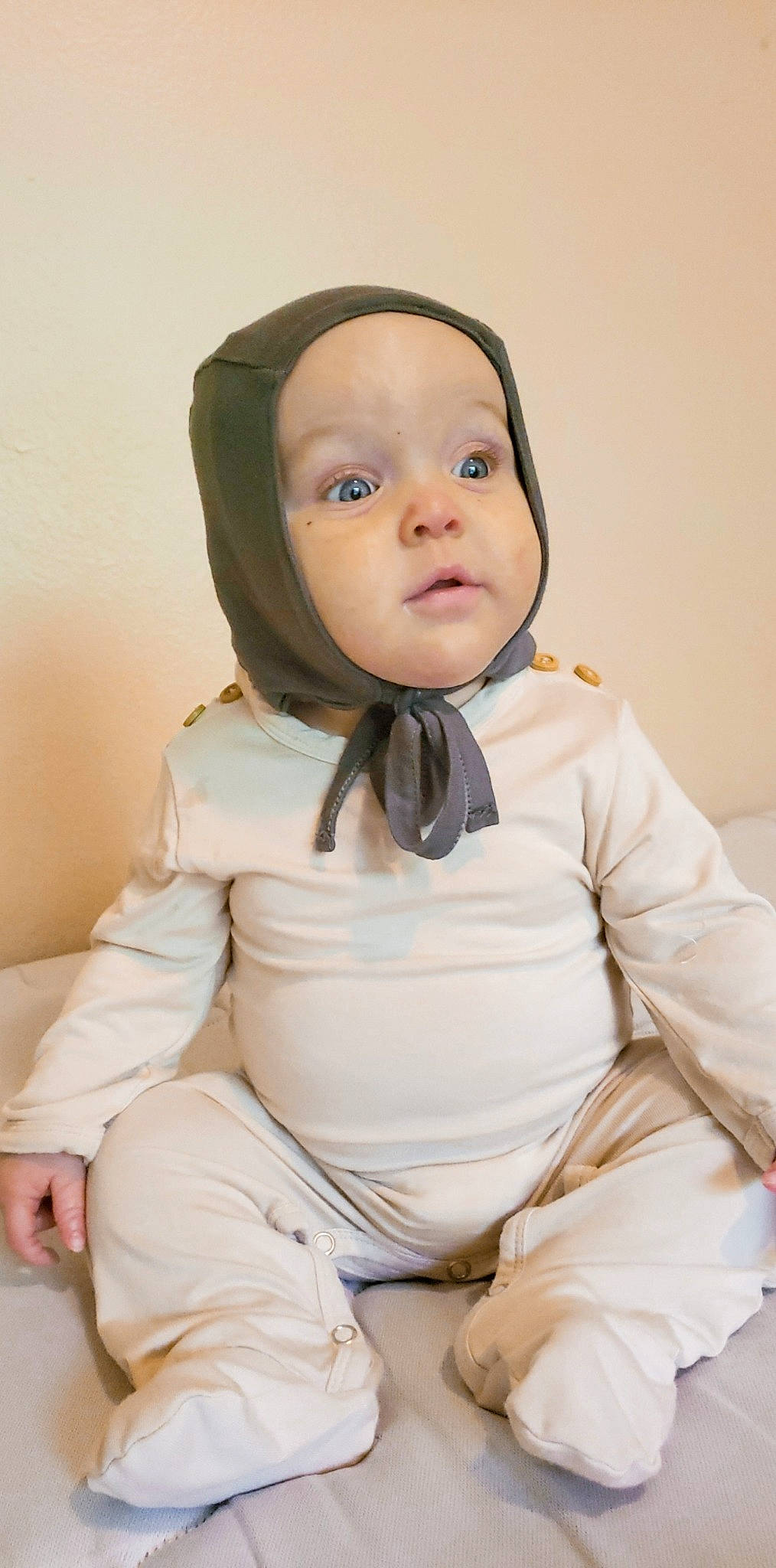 Harlyn is registered to the contest to win money with this photo: baby, beige, cheek, child, child_model, face, head, person, portrait, sitting, smile, toddler