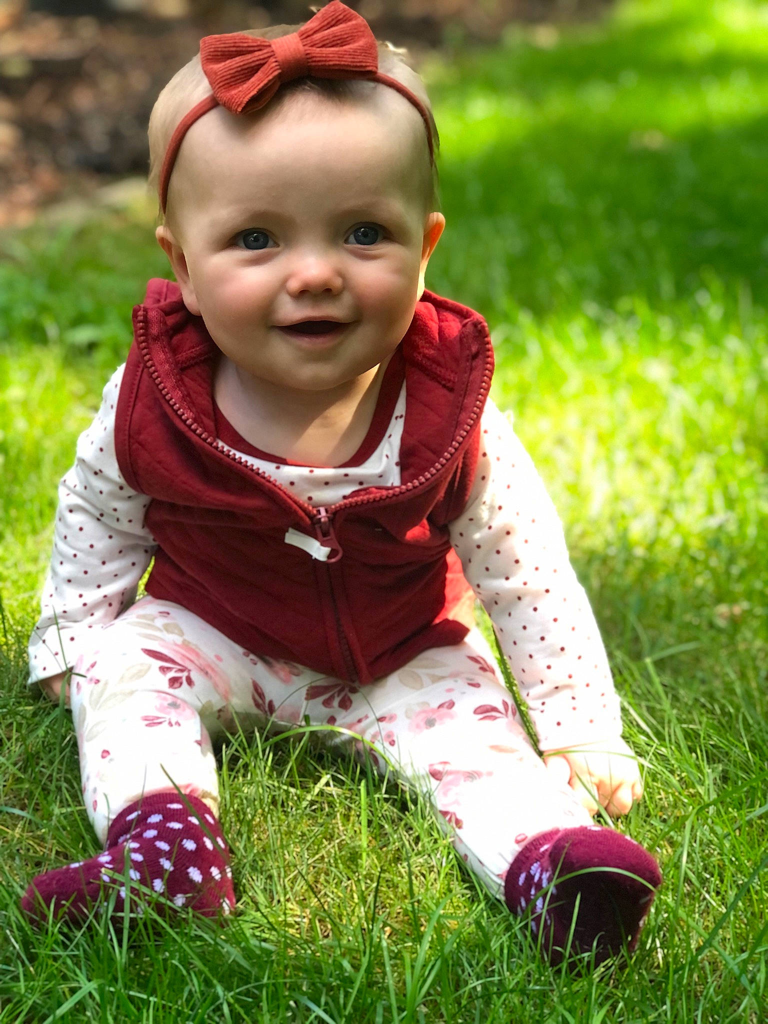 Lucia joined the competition — help win amazing prizes! baby, baby_toddler_clothing, beauty, child, eye, face, grass, grass_family, happy, joy, lawn, lip, outerwear, people_in_nature, person, photograph, plant, red, smile, sunlight