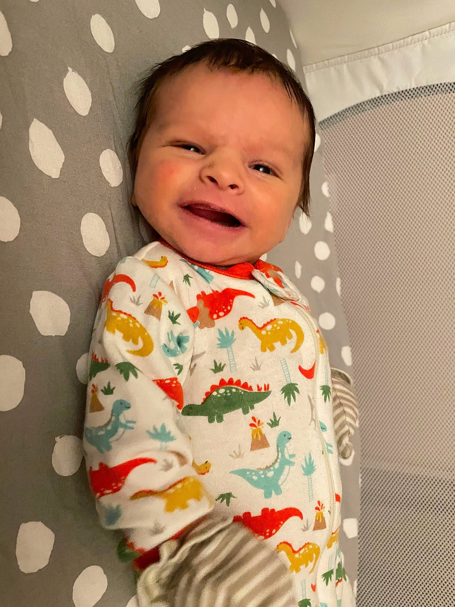 Jaxton joined the competition — help win amazing prizes! baby, baby_toddler_clothing, child, collar, comfort, face, happy, linens, pattern, peach, person, product, room, skin, sleeve, smile, t_shirt, textile, toddler