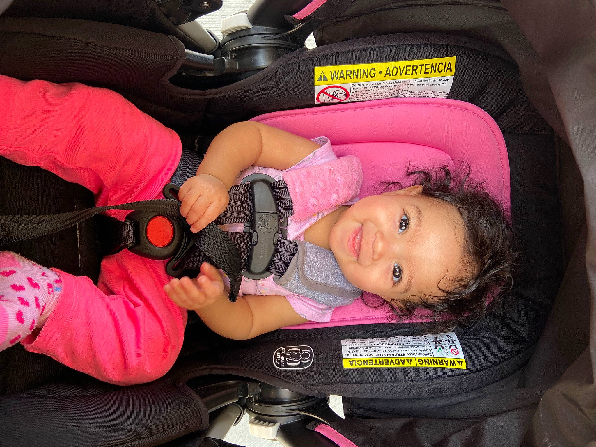 Amiyah joined the competition — help win amazing prizes! auto_part, automotive_design, baby_carriage, baby_in_car_seat, baby_products, car_seat, child, comfort, family_car, fun, joy, luxury_vehicle, magenta, motor_vehicle, nail, person, pink, product, smile, steering_wheel