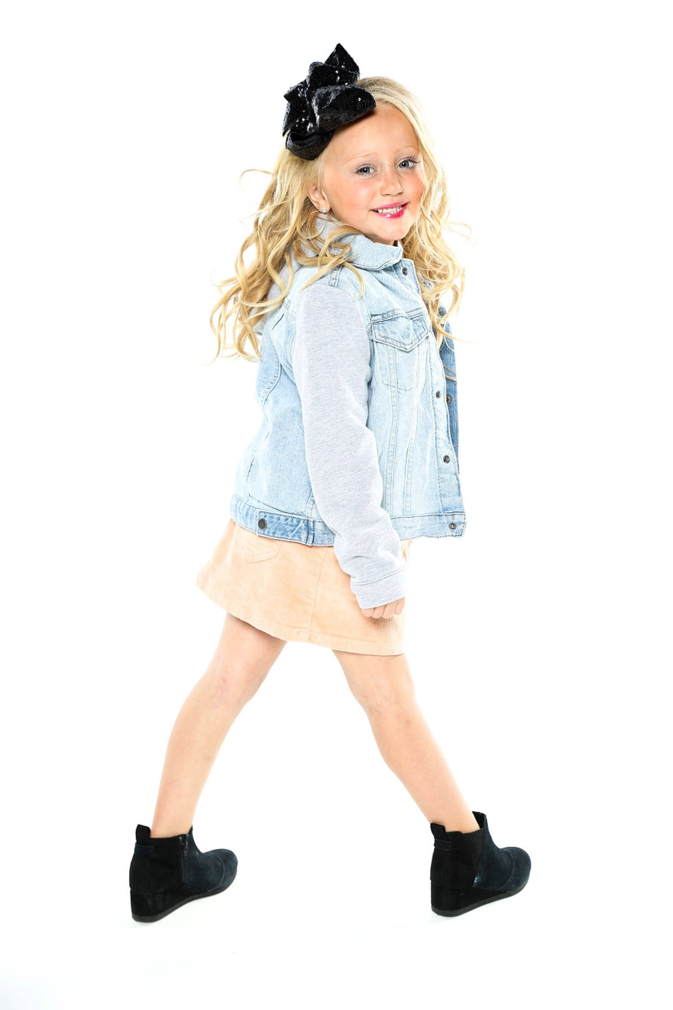 Cecelia joined the competition — help win amazing prizes! arm, collar, denim, dress, dress_shirt, face, gesture, hair, hairstyle, head, headwear, human_body, jacket, joy, leg, neck, outerwear, person, shirt, sleeve