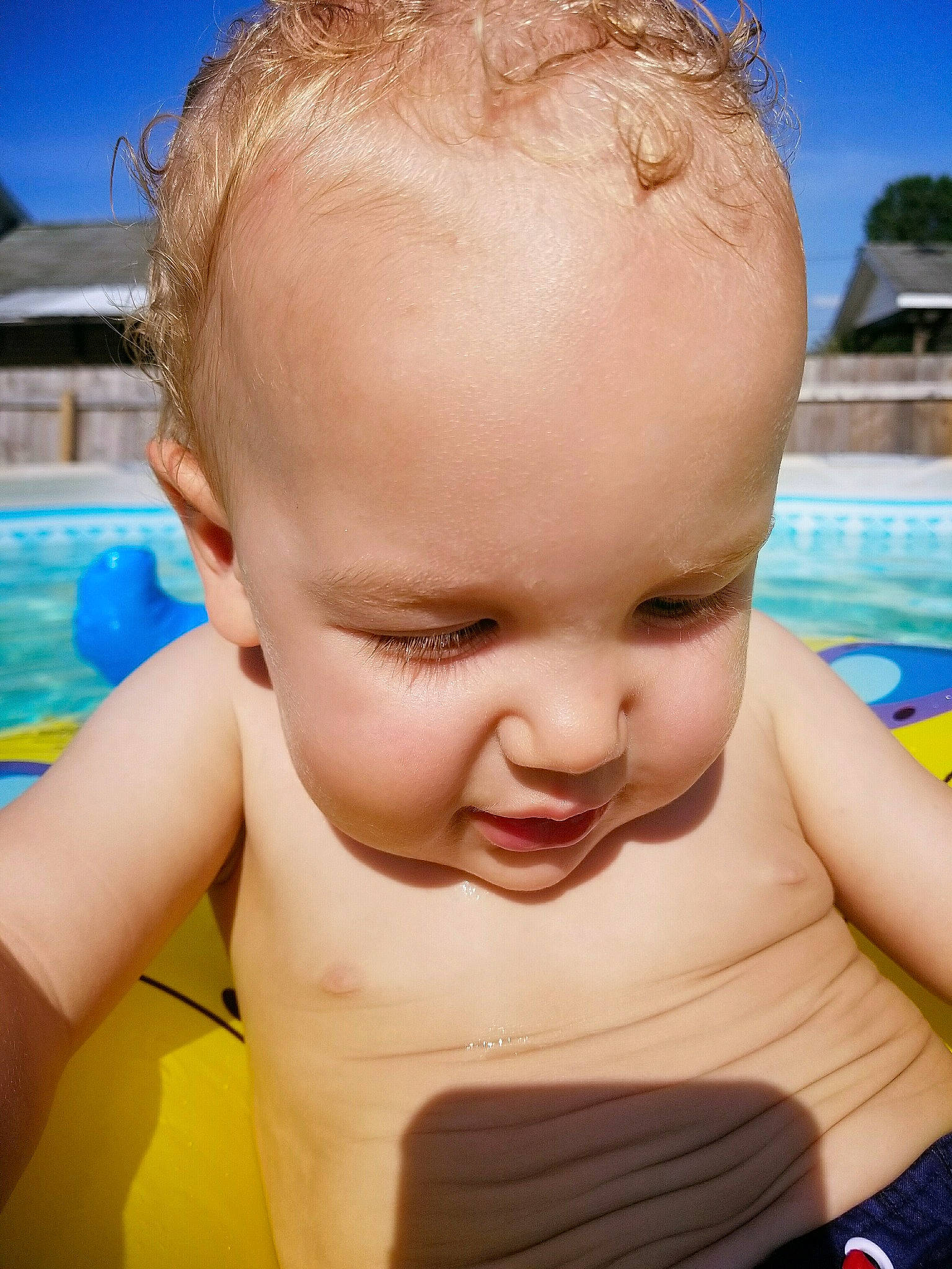 Jayden is registered to the contest to win money with this photo: baby, cheek, child, chin, close_up, ear, eye, face, forehead, fun, hair, hairstyle, head, leisure, nose, person, skin, summer, toddler, vacation