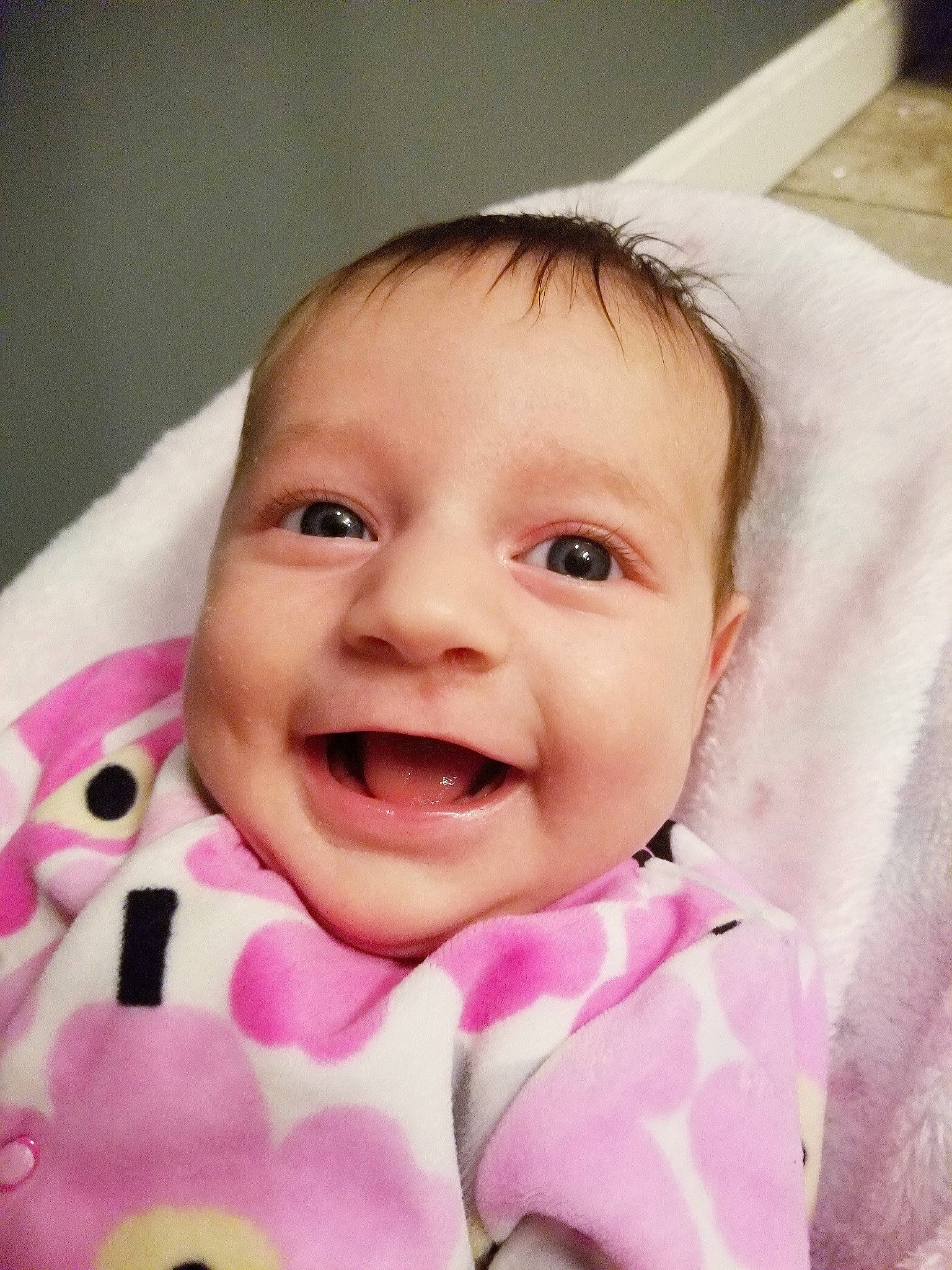 Adalee is registered to the contest to win money with this photo: baby, baby_making_funny_faces, beauty, cheek, child, chin, eye, eyebrow, face, facial_expression, forehead, head, joy, laugh, lip, mouth, nose, person, pink, skin