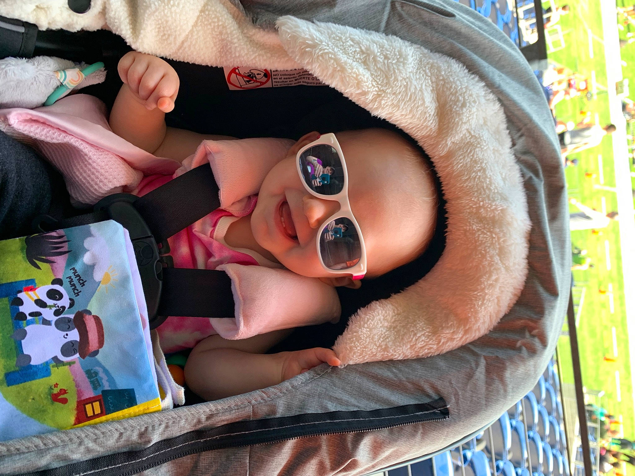 Sophia joined the competition — help win amazing prizes! baby, child, cool, eyewear, face, fun, glasses, goggles, happy, hat, head, joy, leisure, mouth, people, person, smile, summer, sunglasses, textile