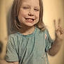 blonde, blouse, bodypart, child, clothing, face, female, girl, hair, happy, head, laughing, mouth, person, photography, portrait, sleeve, smile, t_shirt, teeth