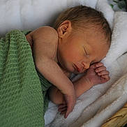 Walter is registered to the contest to win money with this photo: newborn, baby, sleeping, blanket, green, basket, soft, cozy, infant, peaceful, resting, wrapped, cute, child, portrait, indoors, decor, toddler, skin, hand