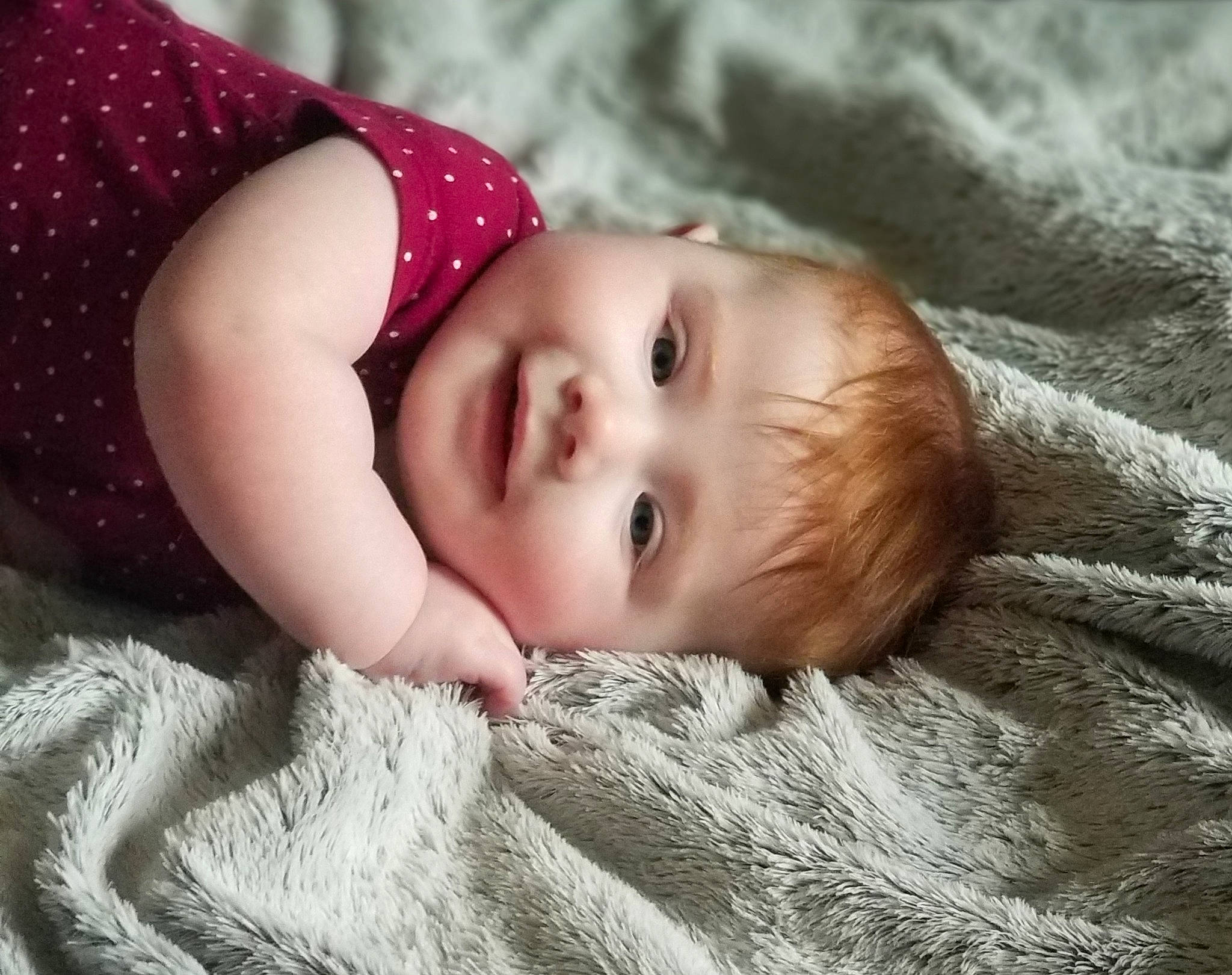 Maxine joined the competition — help win amazing prizes! baby, baby_toddler_clothing, cheek, child, comfort, eye, eyelash, face, flash_photography, fur, grass, happy, iris, joy, linens, lip, nose, pattern, person, skin