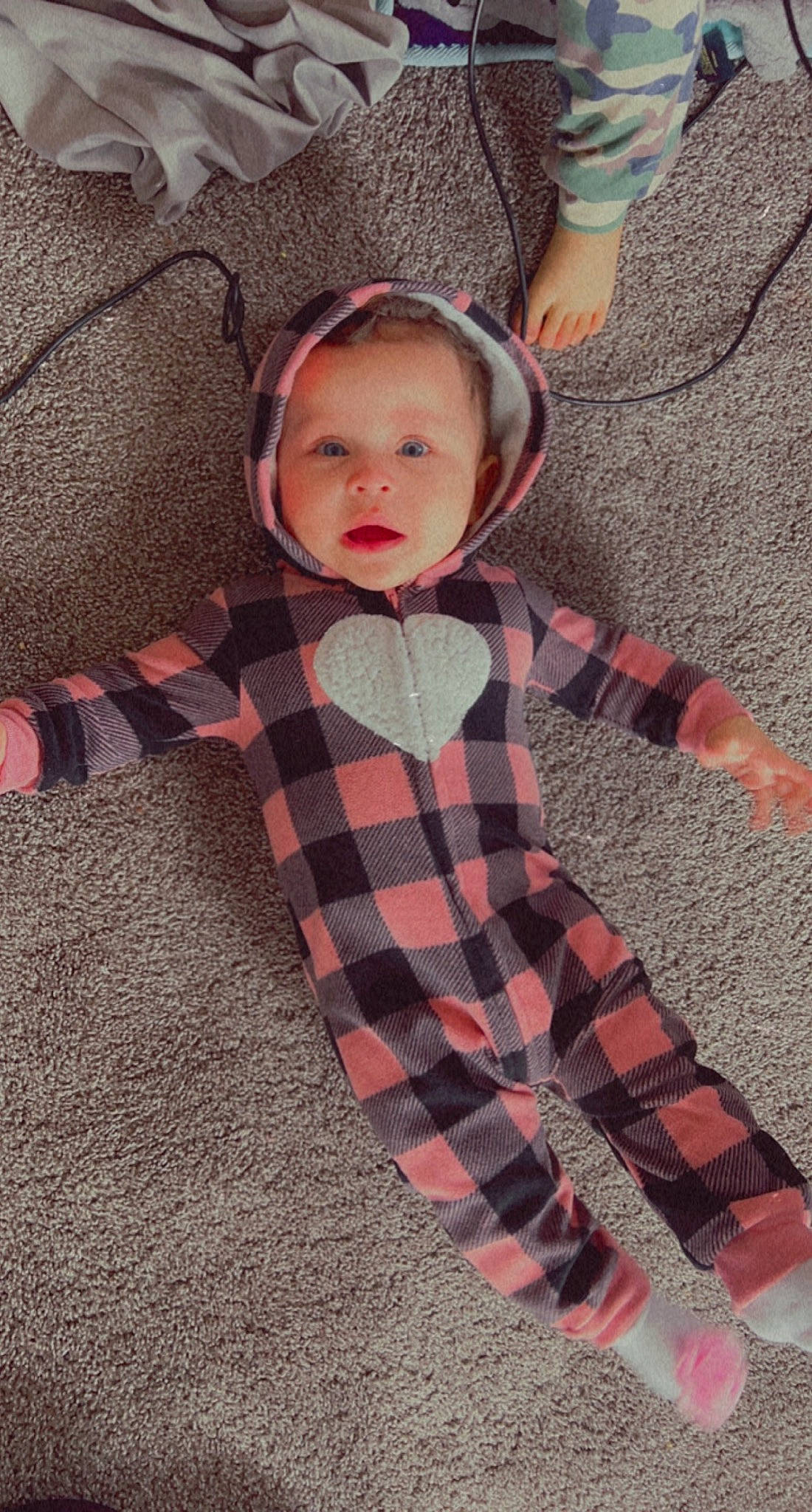 Nalayah joined the competition — help win amazing prizes! baby, baby_toddler_clothing, carmine, child, collar, doll, fawn, flooring, head, linens, pattern, person, plaid, skin, sleeve, tartan, textile, toddler, toy, tree