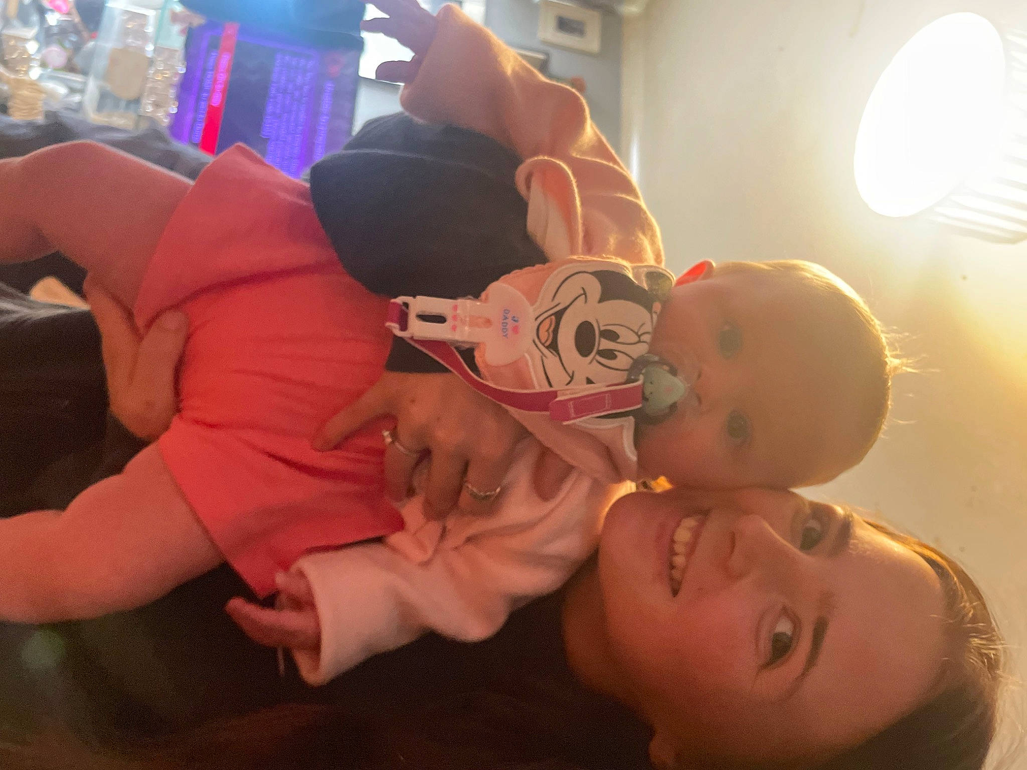 Hope-marie is registered to the contest to win money with this photo: baby, baby_toddler_clothing, child, drinkware, eyelash, finger, fun, gesture, hairstyle, happy, human_body, interaction, joy, mechanical_fan, mouth, muscle, nail, person, skin, thigh