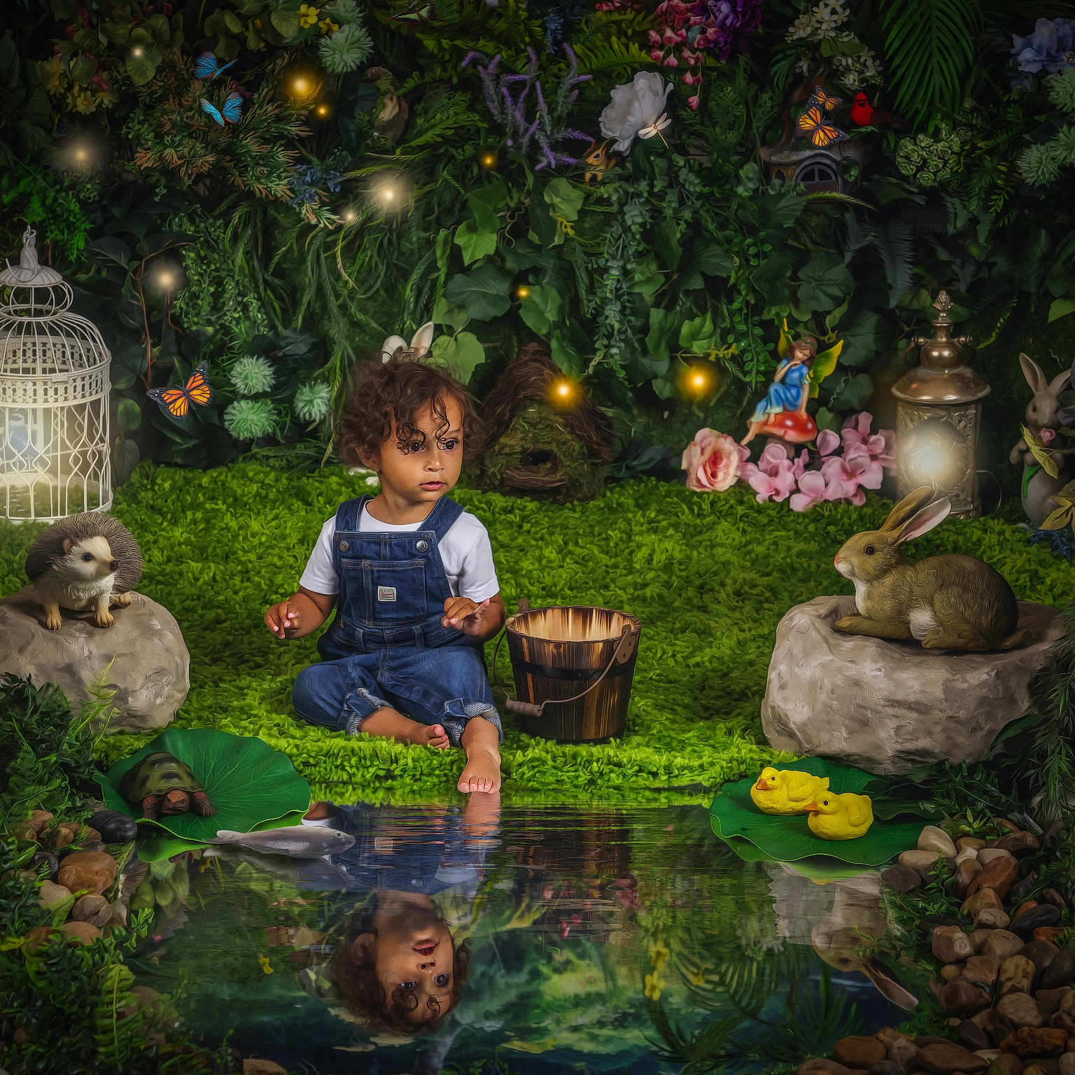 Mateo is registered to the contest to win money with this photo: animal, baby, clothing, cookware, face, flower, footwear, garden, head, monkey, nature, outdoors, person, photography, plant, pond, portrait, pot, shoe, water