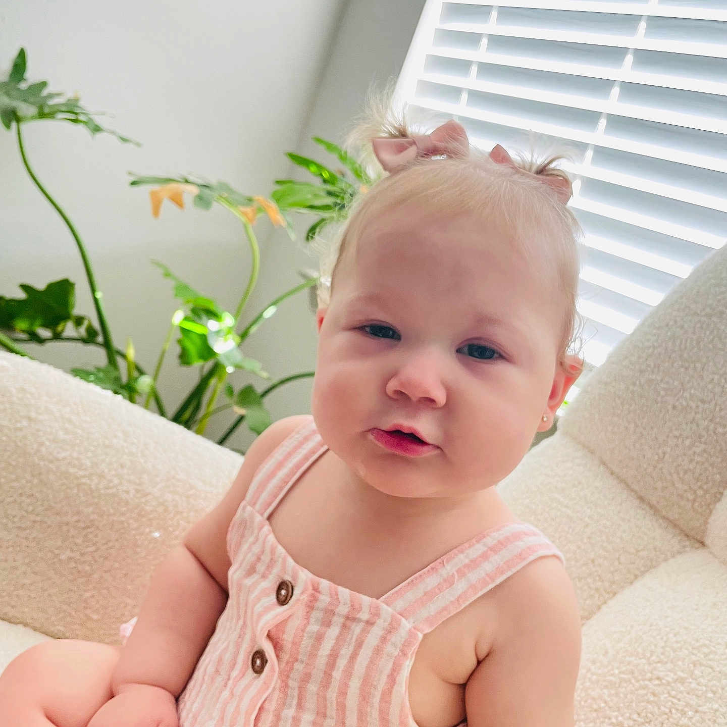 Leah joined the competition — help win amazing prizes! architecture, baby, building, couch, crying, cushion, face, furniture, head, homedecor, indoors, livingroom, person, photography, plant, portrait, pottedplant, sad, sitting, window