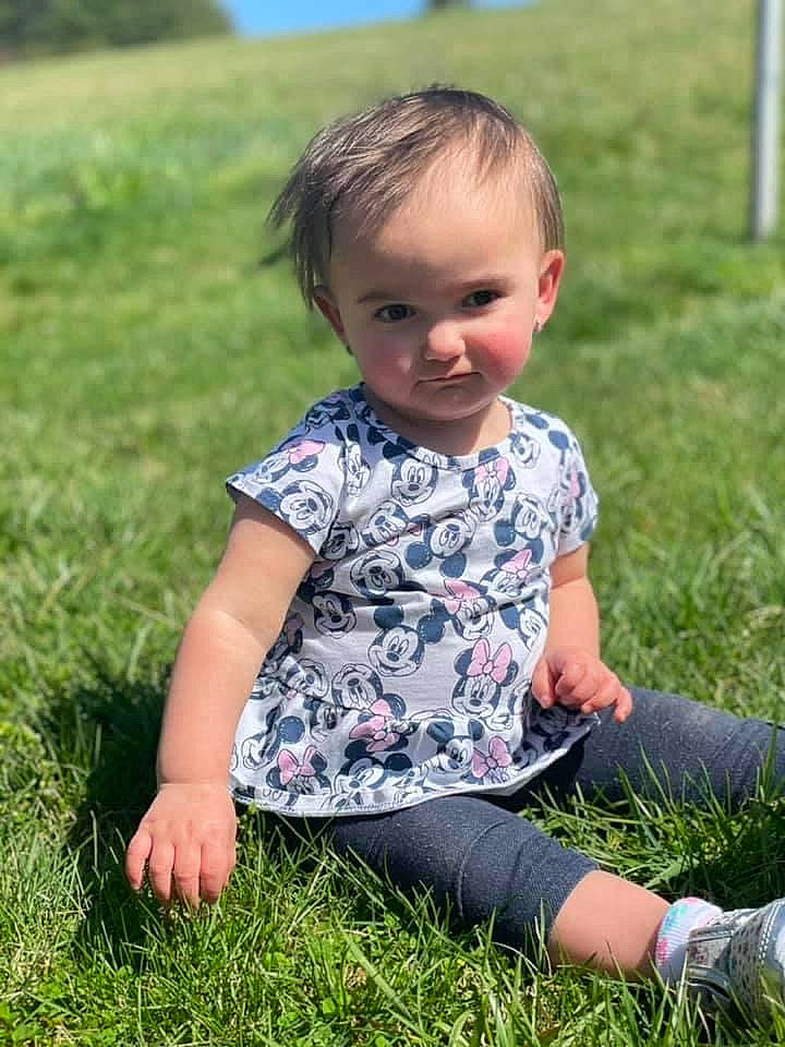 Madalynn is registered to the contest to win money with this photo: baby, baby_toddler_clothing, eye, fun, grass, grass_family, grassland, green, happy, iris, lawn, leg, leisure, meadow, people_in_nature, person, plant, skin, sleeve, sunlight
