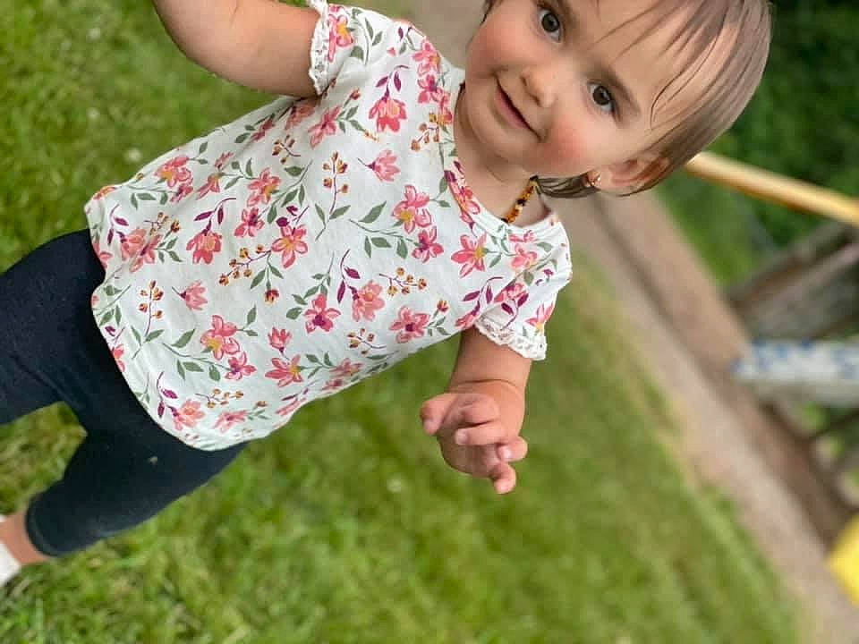 Madalynn joined the competition — help win amazing prizes! baby, baby_toddler_clothing, fun, grass, grass_family, green, happy, joy, lawn, leaf, leisure, people, people_in_nature, person, photograph, plant, skin, sleeve, smile, snapshot
