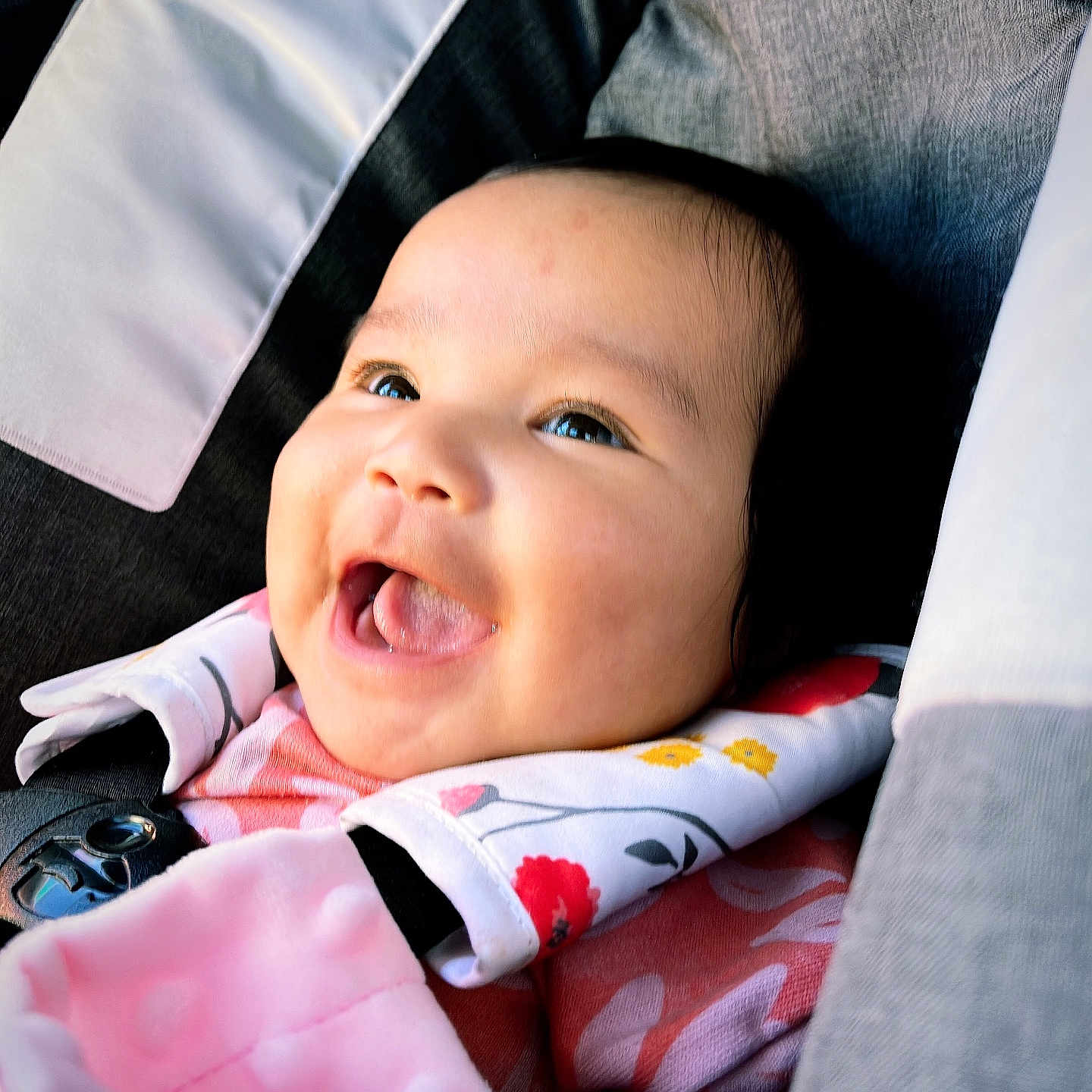 Kalei joined the competition — help win amazing prizes! baby, babylaughing, bed, bodypart, couch, cushion, face, finger, furniture, hand, happy, head, homedecor, laughing, mouth, newborn, person, photography, portrait, smile