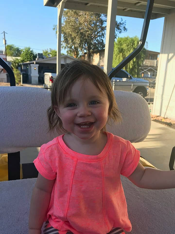 Delilah Rose is registered to the contest to win money with this photo: arm, child, day, emotion, facial_expression, fun, girl, hair, hairstyle, happiness, head, human_body, joy, person, shoulder, skin, smile, snapshot, standing, summer