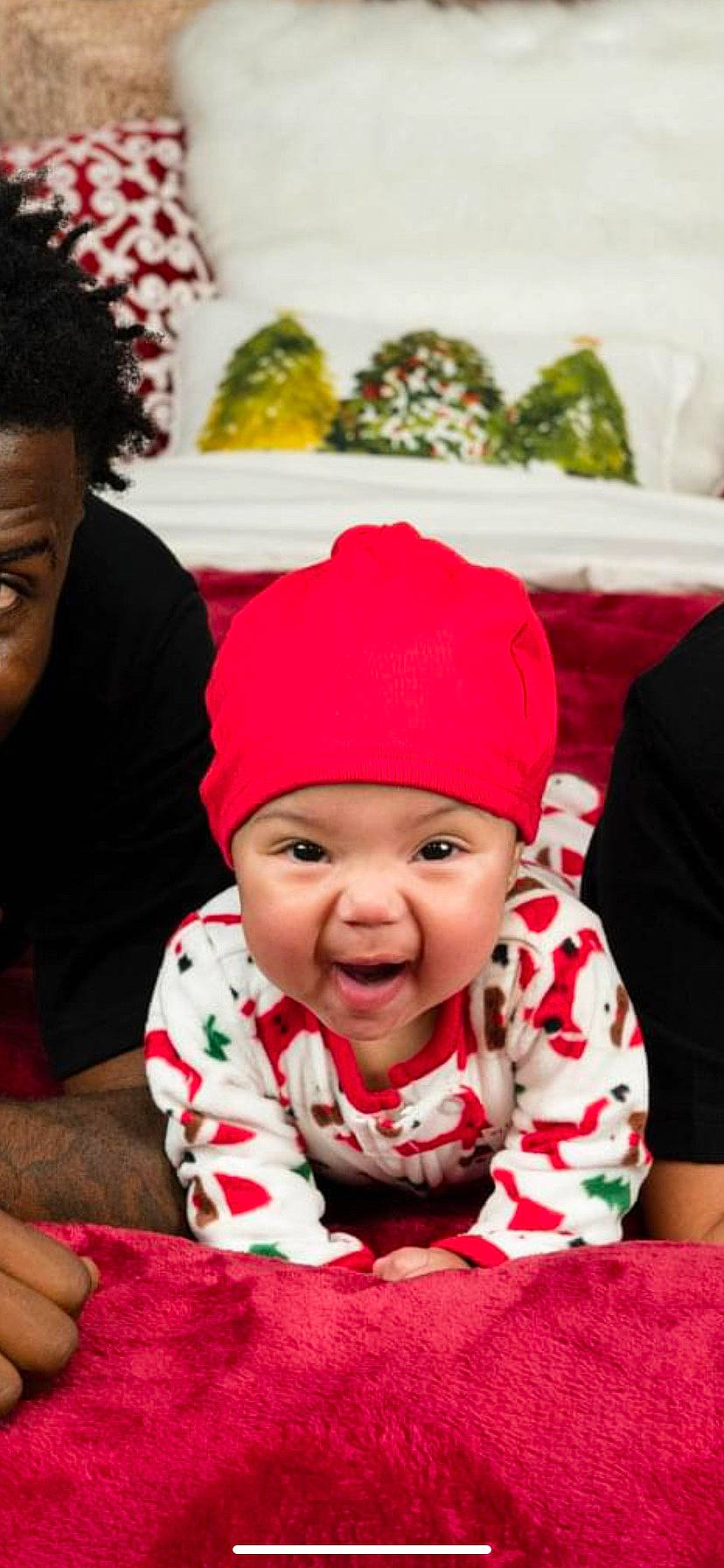 Chanel Chestnut joined the competition — help win amazing prizes! baby, cap, child, christmas, comfort, event, fun, happy, headgear, headwear, holiday, human, knit_cap, organ, person, photograph, red, smile, snapshot, toddler