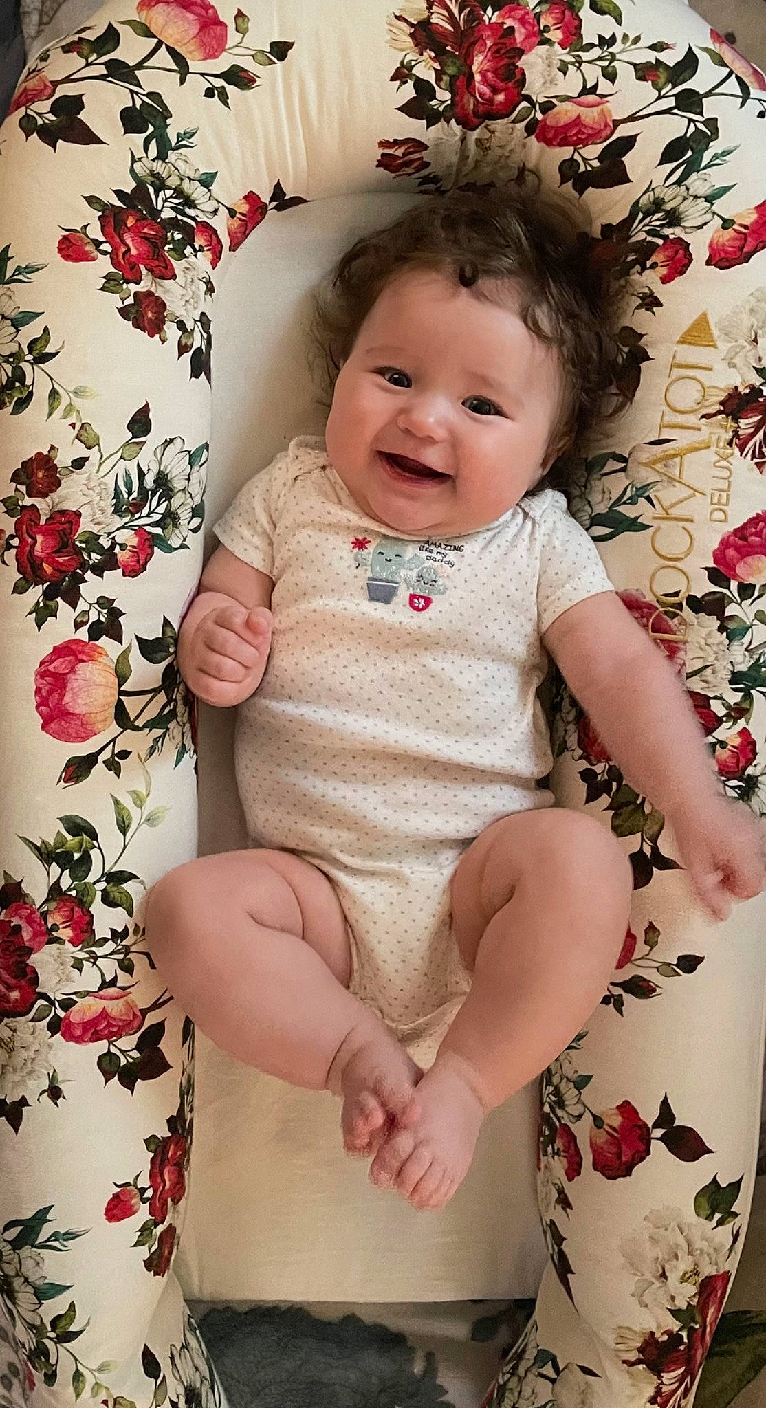 Letty is registered to the contest to win money with this photo: baby, baby_toddler_clothing, cheek, collar, dress, eye, face, happy, head, iris, lip, pattern, person, pink, skin, sleeve, smile, textile, thigh, toddler