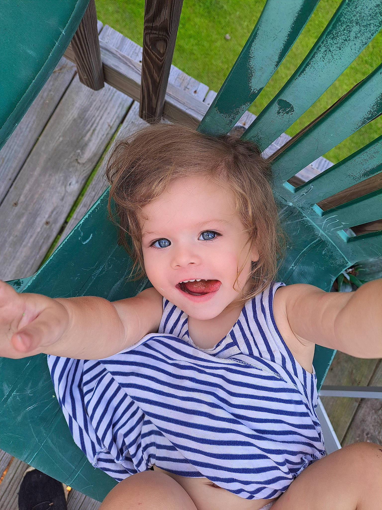 Skyler joined the competition — help win amazing prizes! blond, cheek, child, eye, facial_expression, fun, grass, green, hairstyle, happy, head, iris, leisure, organ, person, recreation, skin, smile, summer, thigh