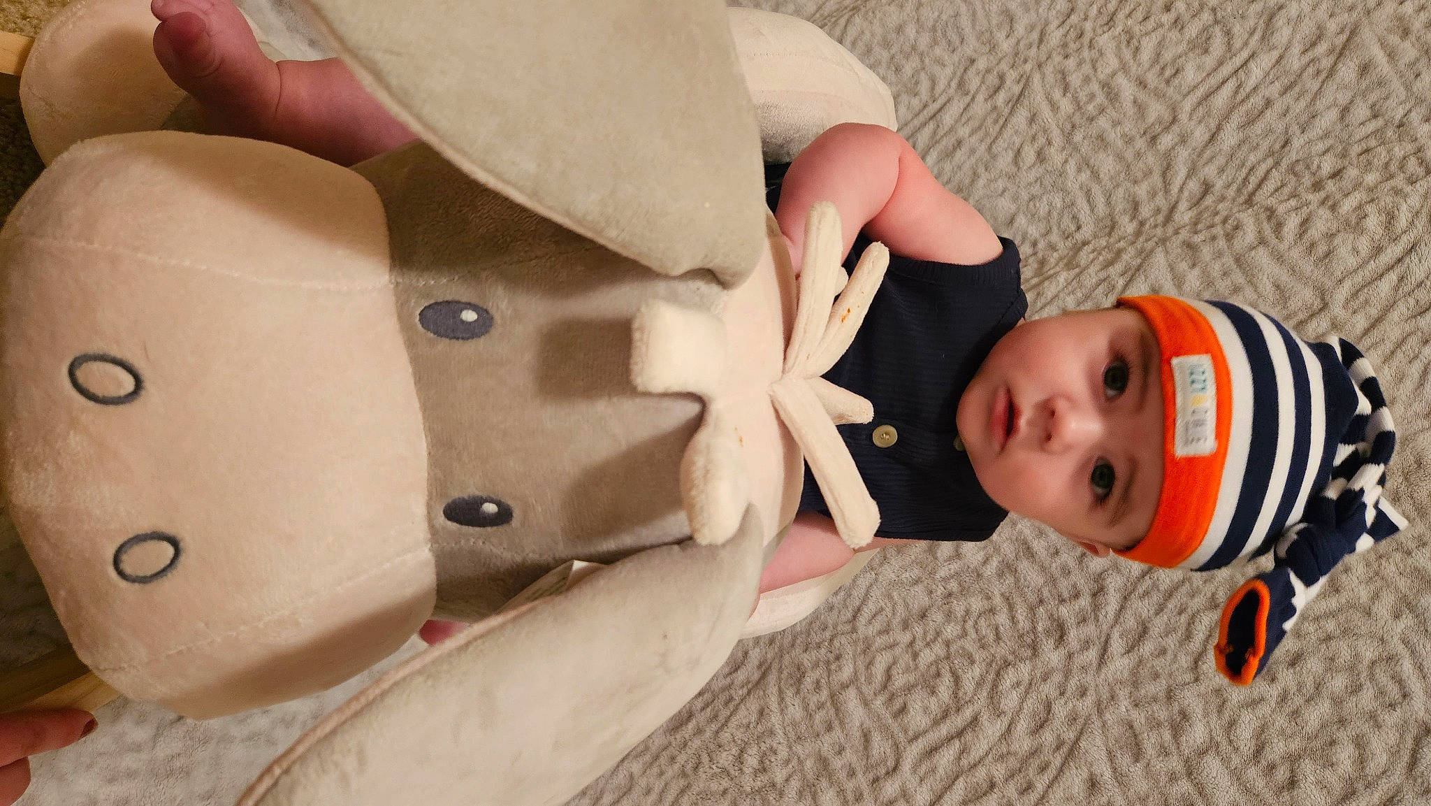 Kasey joined the competition — help win amazing prizes! baby, baby_toddler_clothing, blazer, button, carmine, child, comfort, fashion_accessory, finger, gesture, hand, happy, headwear, nail, pattern, person, skin, sleeve, thumb, toddler