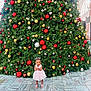child, christmas, christmasdecorations, christmastree, christmastreeornaments, conifer, female, festival, girl, person, plant, tree, yew