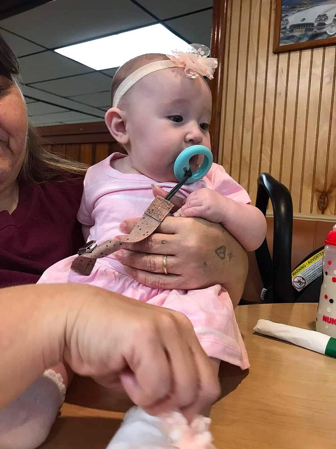 Starlynn joined the competition — help win amazing prizes! baby, baby_toddler_clothing, cheek, child, event, face, finger, fun, gesture, hand, happy, head, iris, mouth, person, picture_frame, pink, sharing, skin, thumb