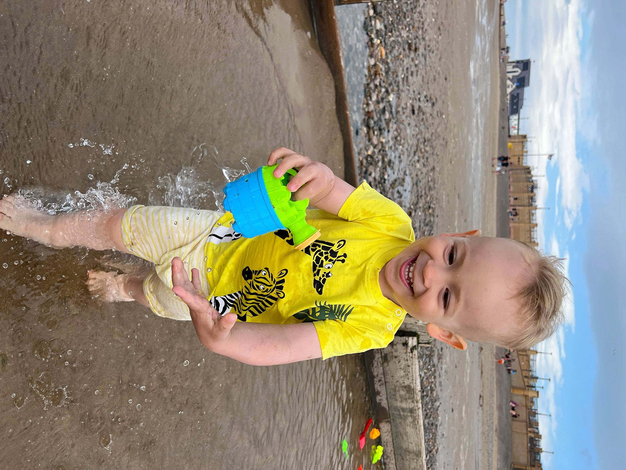 Mateo joined the competition — help win amazing prizes! baby_toddler_clothing, child, cloud, concrete, fun, happy, joy, leisure, person, play, recreation, sky, smile, t_shirt, toddler, vacation, water