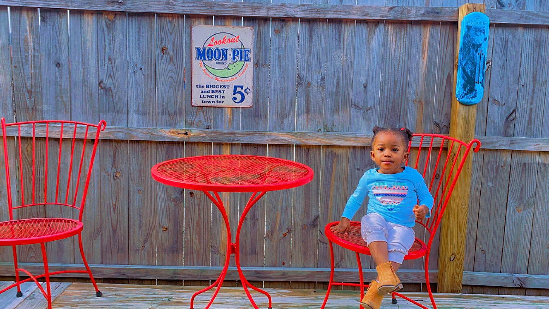 Kayleigh joined the competition — help win amazing prizes! blue, chair, child, chin, electric_blue, flooring, fun, grass, human_leg, leisure, line, magenta, person, play, recreation, red, sitting, toddler, tree, vacation