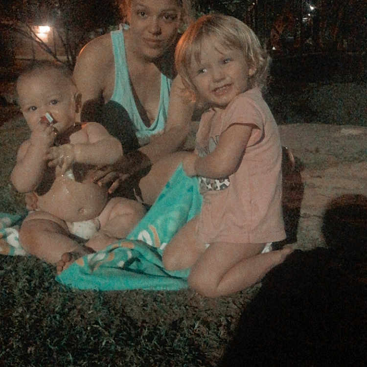 Giavonni joined the competition — help win amazing prizes! baby, blanket, candid, casual, child, diaper, family, grass, happy, kneeling, night, outdoor, people, portrait, sitting, smiling, toddler, toy, woman, young