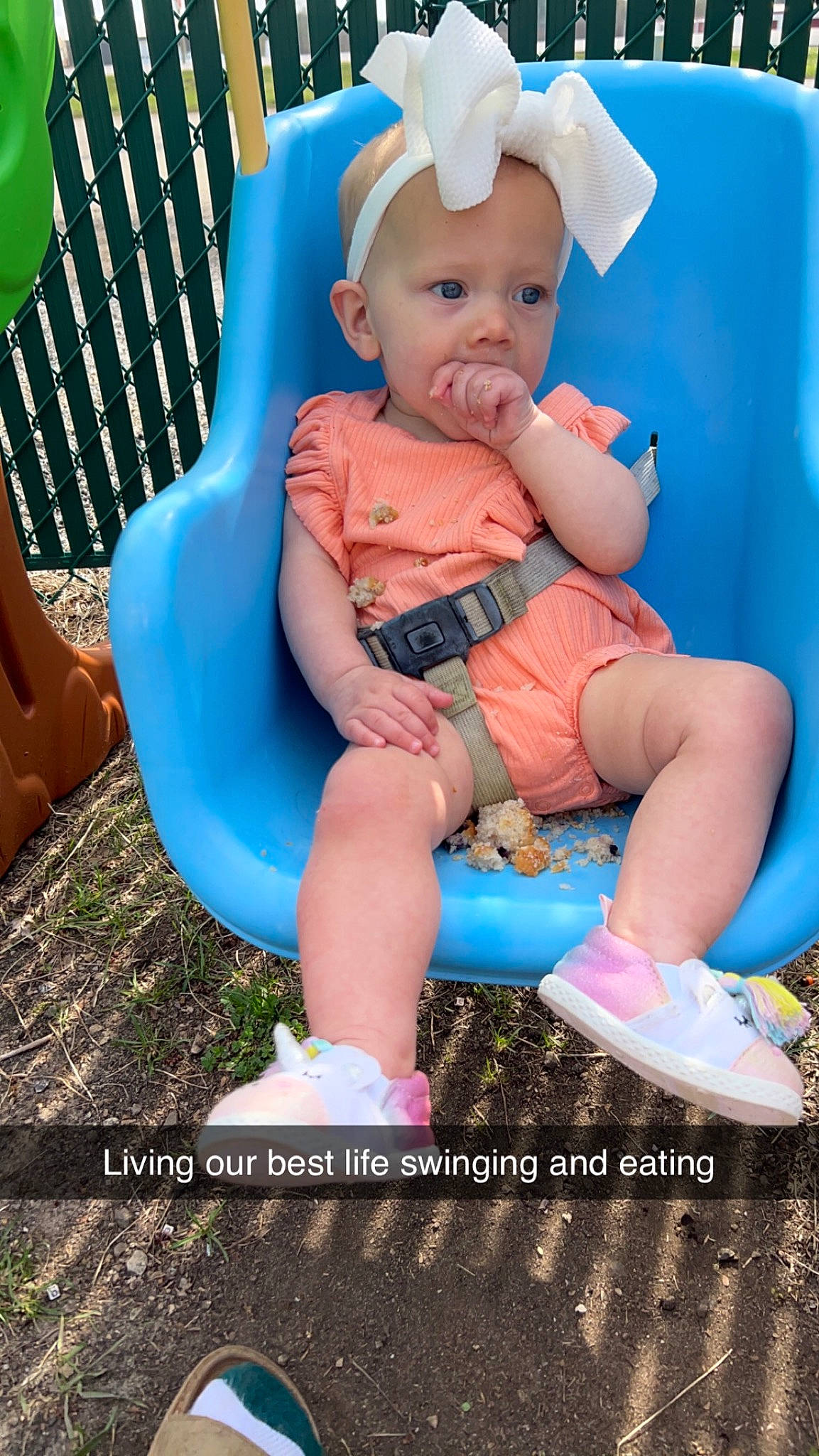 Laney is registered to the contest to win money with this photo: azure, baby, baby_toddler_clothing, balloon, blue, child, electric_blue, fun, grass, happy, hat, headwear, human_leg, leg, leisure, person, pink, shoe, shorts, sneakers