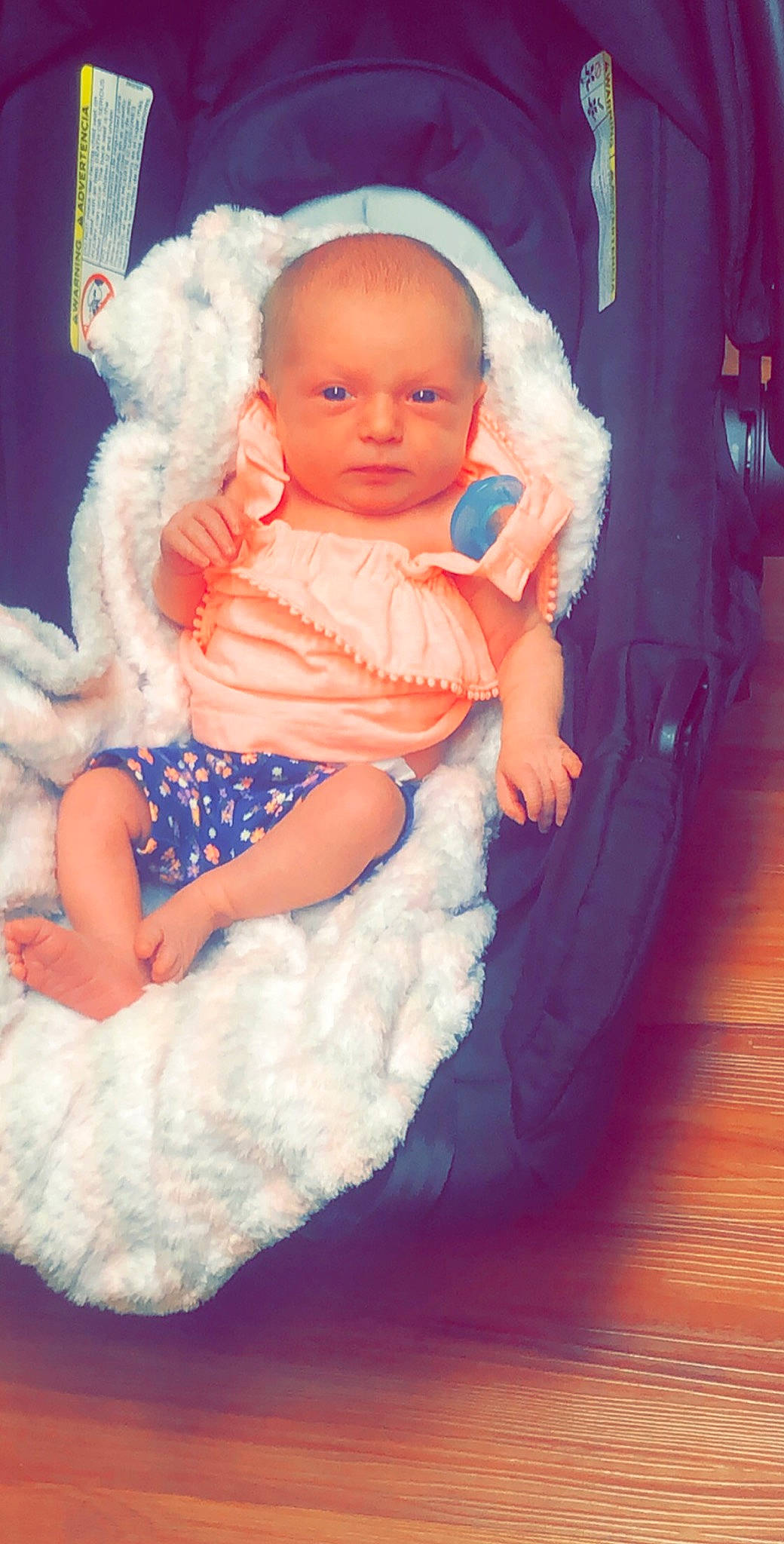 Karliah is registered to the contest to win money with this photo: baby, child, doll, fur, person, pink, product, sitting, smile, toddler