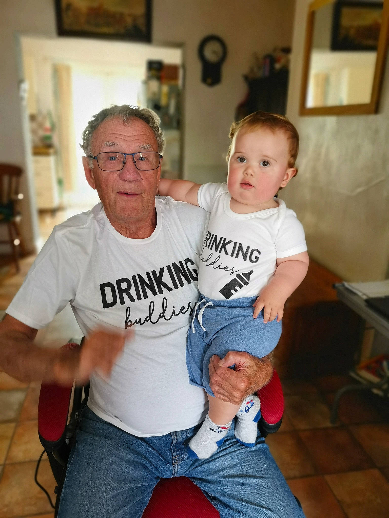 Harrison joined the competition — help win amazing prizes! chin, comfort, event, eyewear, face, flooring, fun, glasses, happy, jeans, joint, knee, lap, leisure, person, picture_frame, shoulder, sitting, t_shirt, thigh