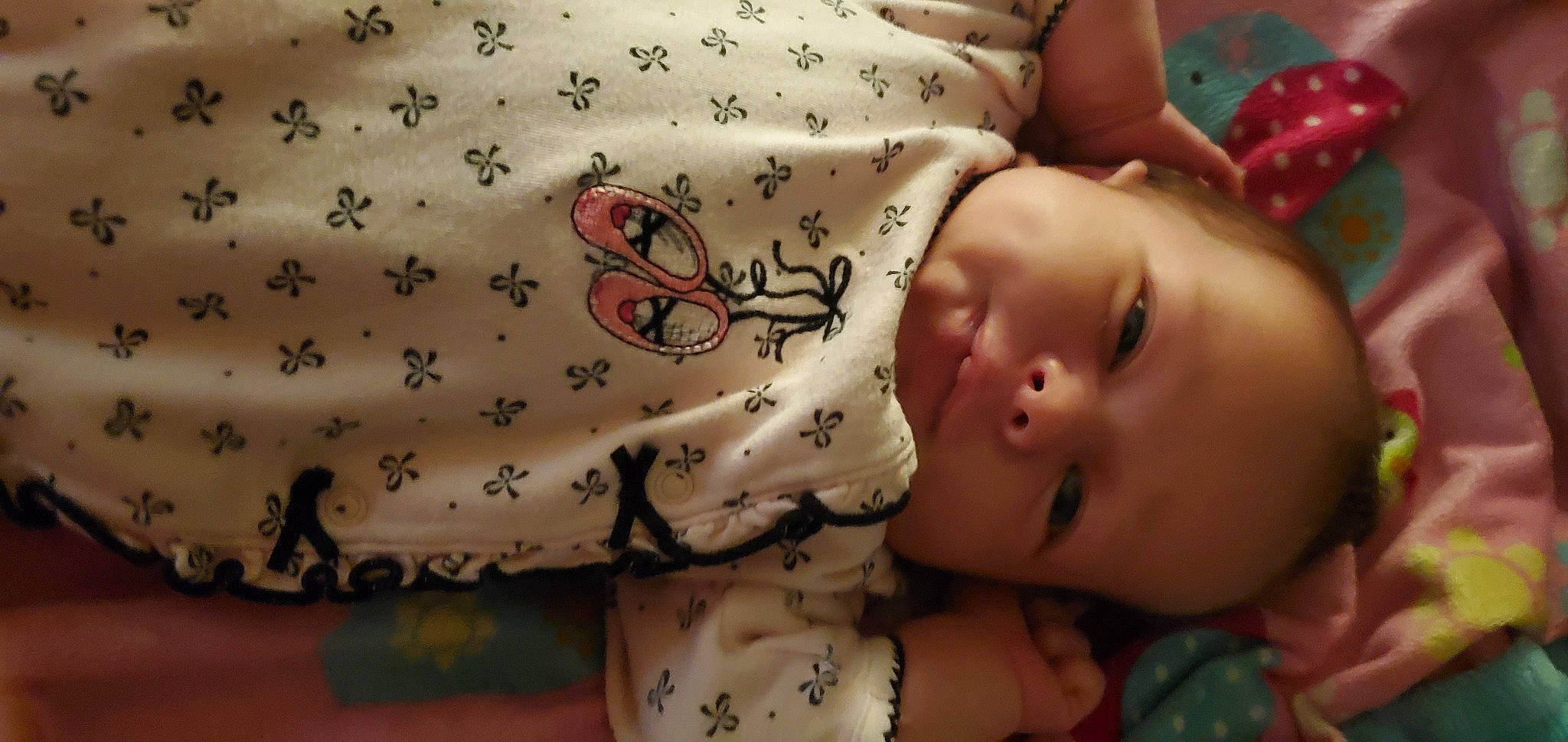 Addalyn joined the competition — help win amazing prizes! baby, baby_toddler_clothing, cheek, child, close_up, comfort, eyelash, finger, happy, lip, mouth, nose, pattern, person, pink, product, skin, sleeve, textile, toddler