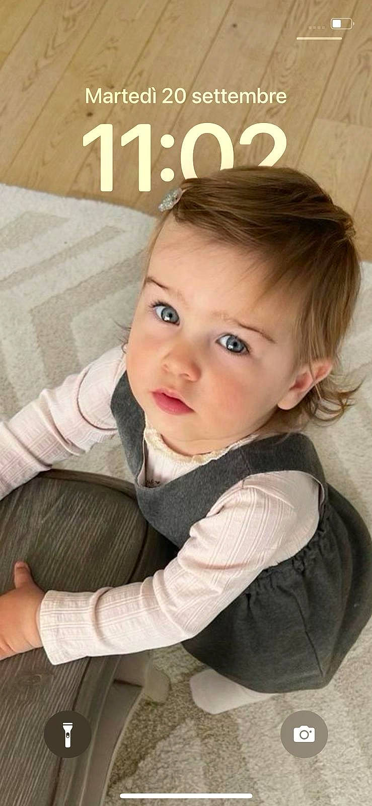 Lea Sophie participe au concours pour gagner de l'argent avec cette photo : arm, baby, baby_toddler_clothing, blond, cheek, child, chin, comfort, eyebrow, eyelash, face, flash_photography, flooring, gesture, happy, lip, nose, person, skin, sleeve