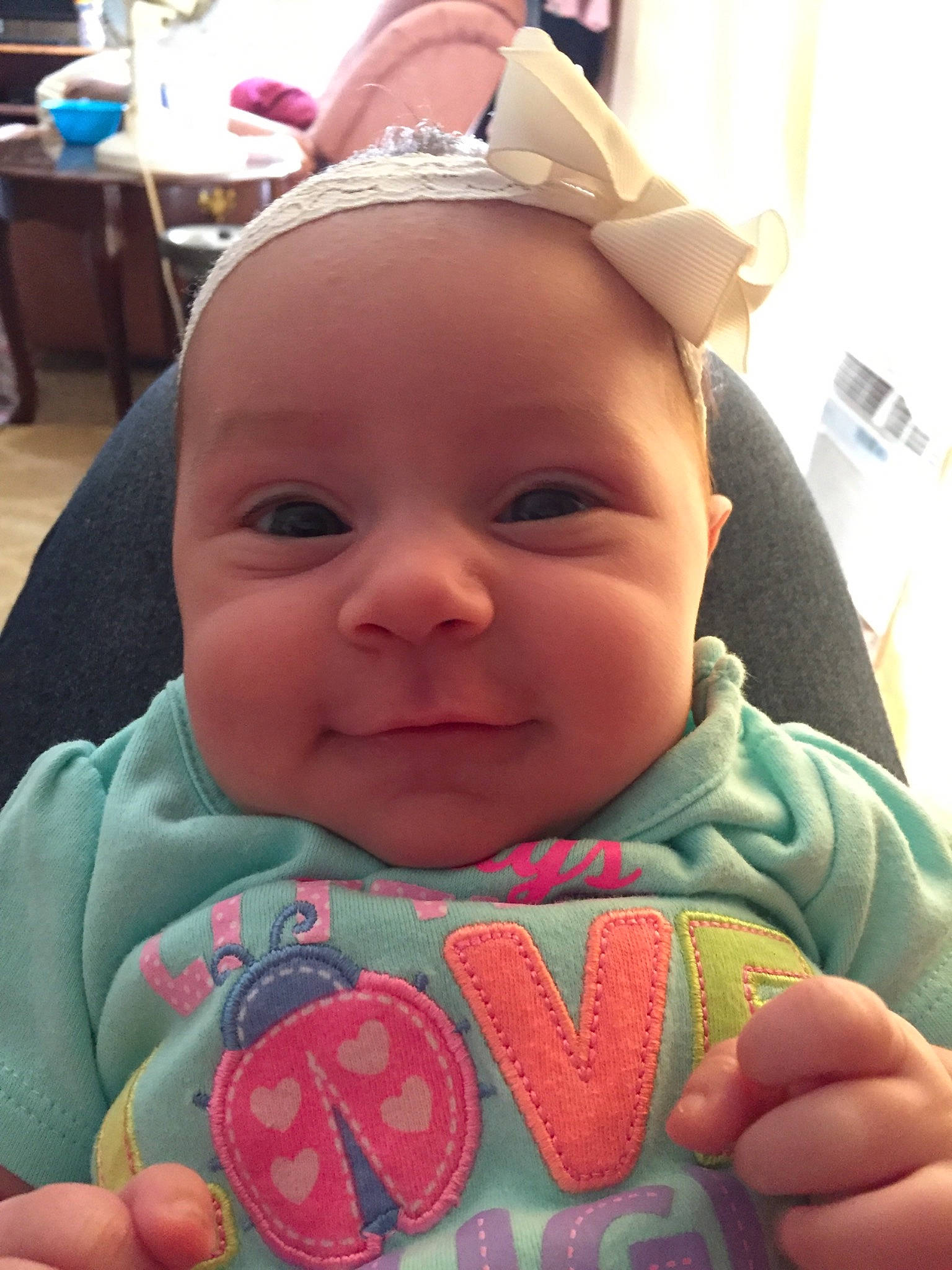 Aviana joined the competition — help win amazing prizes! baby, beauty, cheek, child, cool, ear, eye, face, facial_expression, forehead, head, lip, mouth, nose, people, person, pink, skin, smile, technology