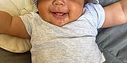 Devonte is registered to the contest to win money with this photo: arm, baby, baby_seat, candid, child, clothing, cute, drool, face, happy, hat, indoor, infant, onesie, portrait, skin, smiling, striped_hat, tongue_out, young_child