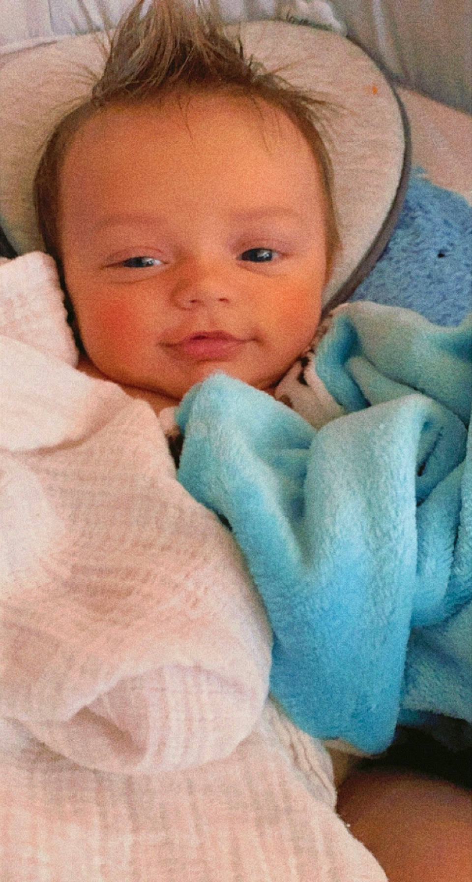 Makai joined the competition — help win amazing prizes! baby, baby_products, baby_sleeping, baby_toddler_clothing, cheek, child, comfort, eyebrow, face, finger, gesture, happy, iris, linens, nose, person, skin, smile, textile, thumb