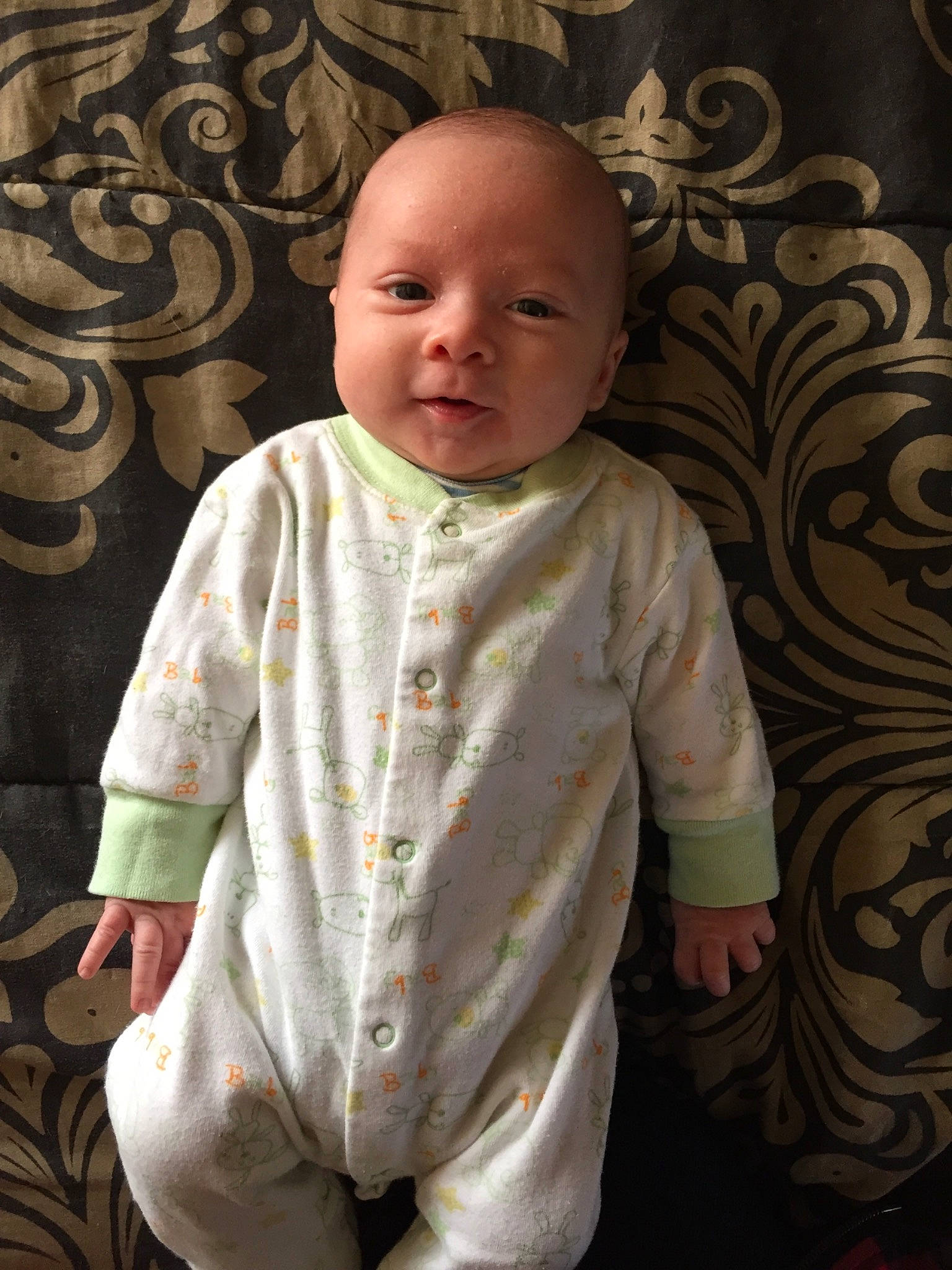 Fisher joined the competition — help win amazing prizes! baby, baby_toddler_clothing, cheek, child, person, sleeve, smile, standing, toddler