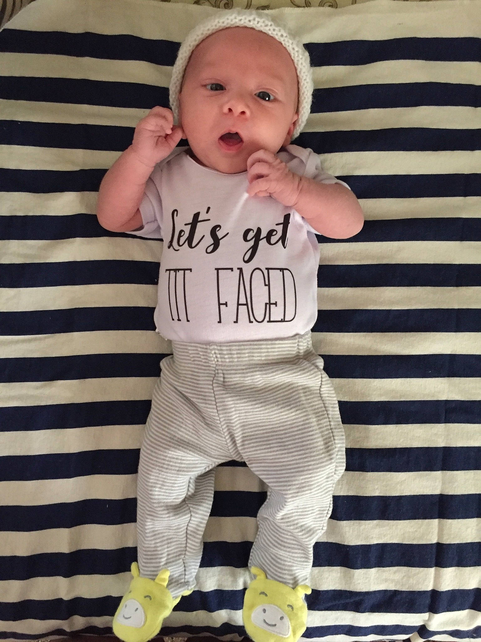 Fisher joined the competition — help win amazing prizes! baby, baby_products, baby_toddler_clothing, child, cool, outerwear, person, product, sleeve, t_shirt, toddler, white, yellow