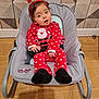 baby, bed, car, chair, clothing, cradle, crib, face, furniture, hardwood, head, hosiery, infantbed, pajamas, pattern, person, photography, portrait, sock, wood