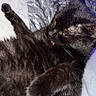 black_cat, cat, pet, feline, animal, fur, tongue, relaxing, cozy, blanket, bed, indoor, whiskers, paw, cute, sleepy, soft, resting, closeup, domestic_cat