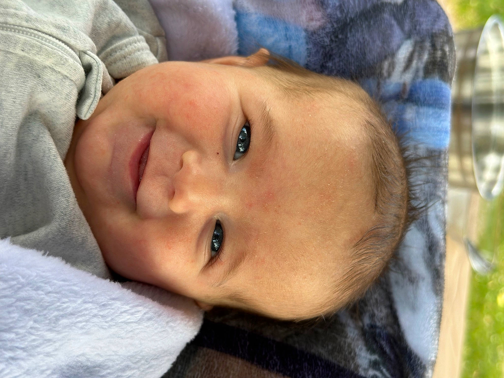 Haisley is registered to the contest to win money with this photo: baby, baby_toddler_clothing, cheek, child, comfort, eye, eyebrow, eyelash, face, grass, happy, iris, joy, lip, nose, person, plant, portrait_photography, skin, smile