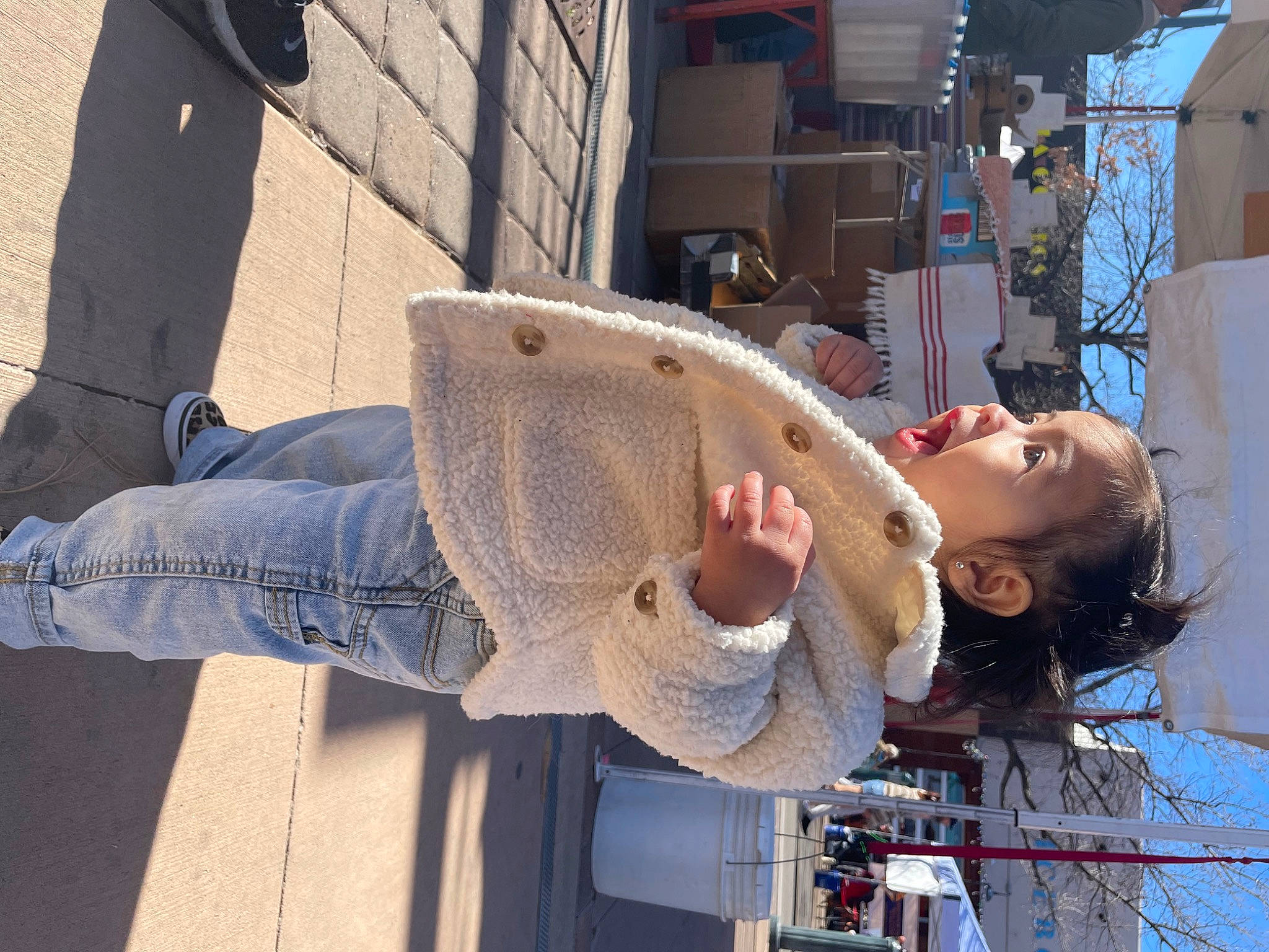 Araceli joined the competition — help win amazing prizes! denim, engineering, eyewear, foot, fun, human_leg, machine, pattern, pedestrian, person, sitting, street, thigh, travel, vacation