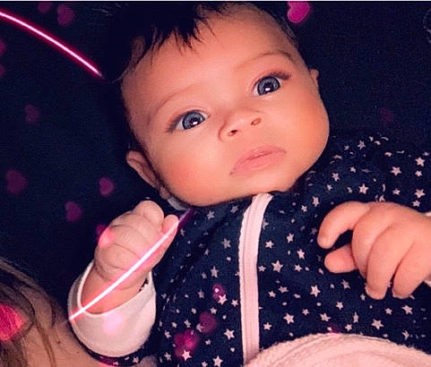 Anyla is registered to the contest to win money with this photo: baby, beauty, cheek, child, chin, cool, ear, eye, eyebrow, face, finger, forehead, hand, head, lip, mouth, nose, person, pink, skin