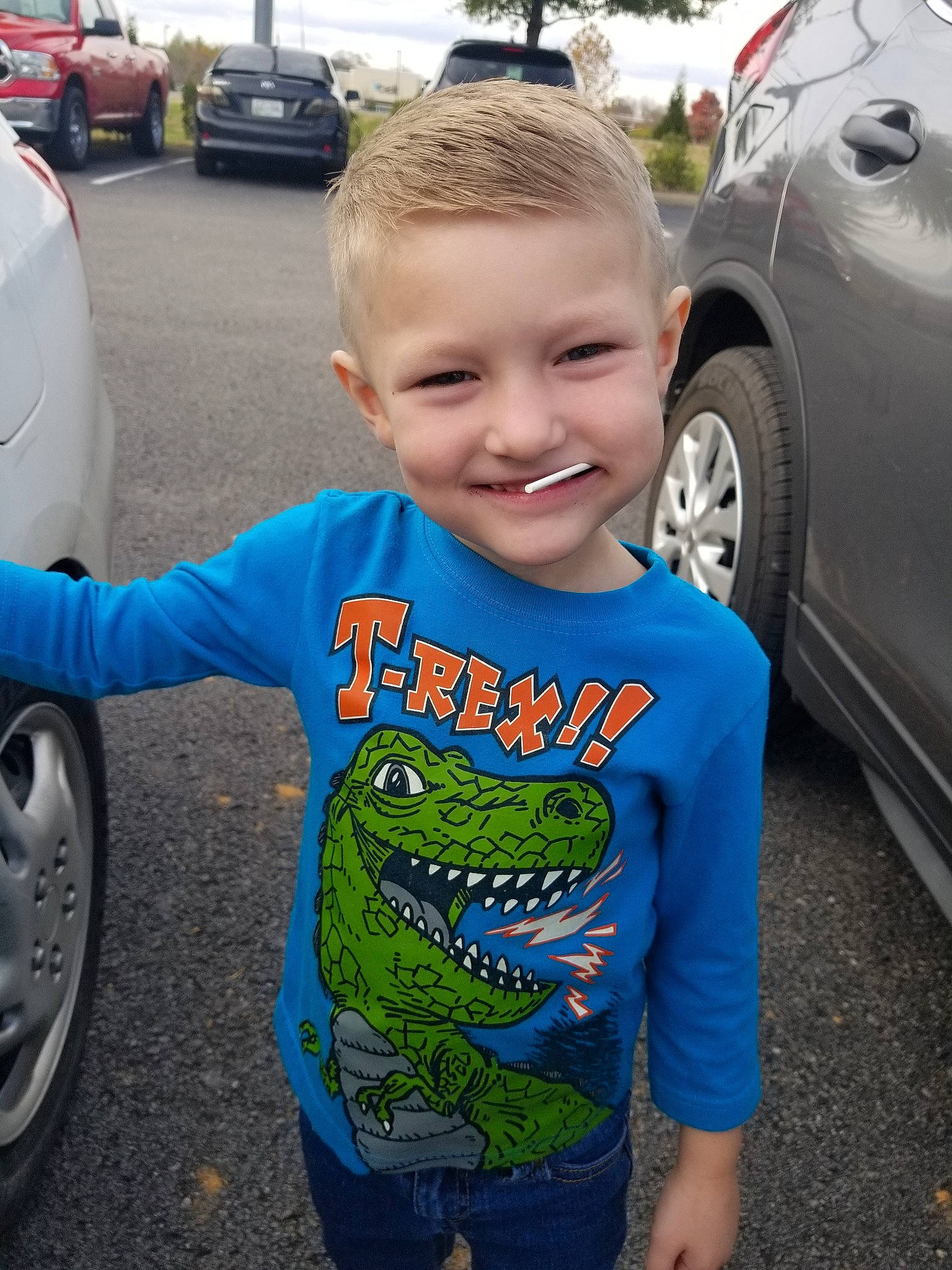 Greyson is registered to the contest to win money with this photo: blue, car, child, city_car, cool, electric_blue, fun, joy, male, person, plant, smile, t_shirt, toddler, top, vacation, vehicle